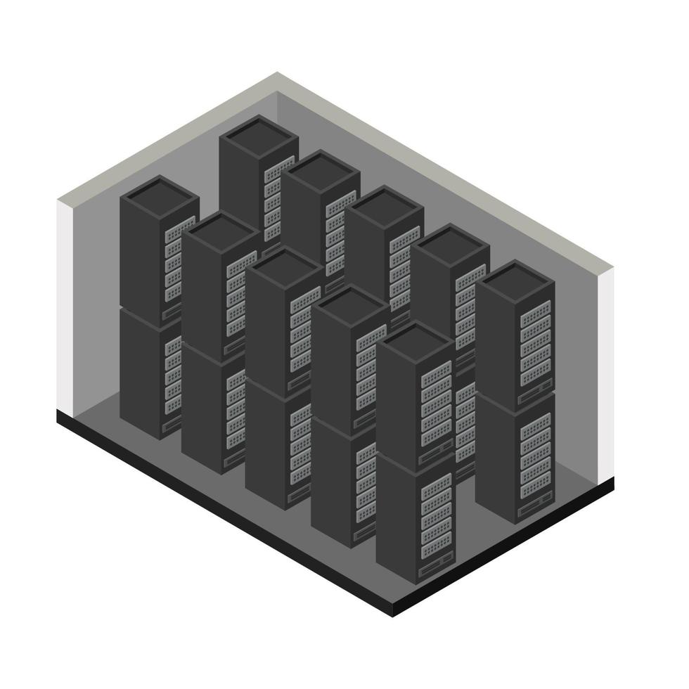 Isometric Server Room vector