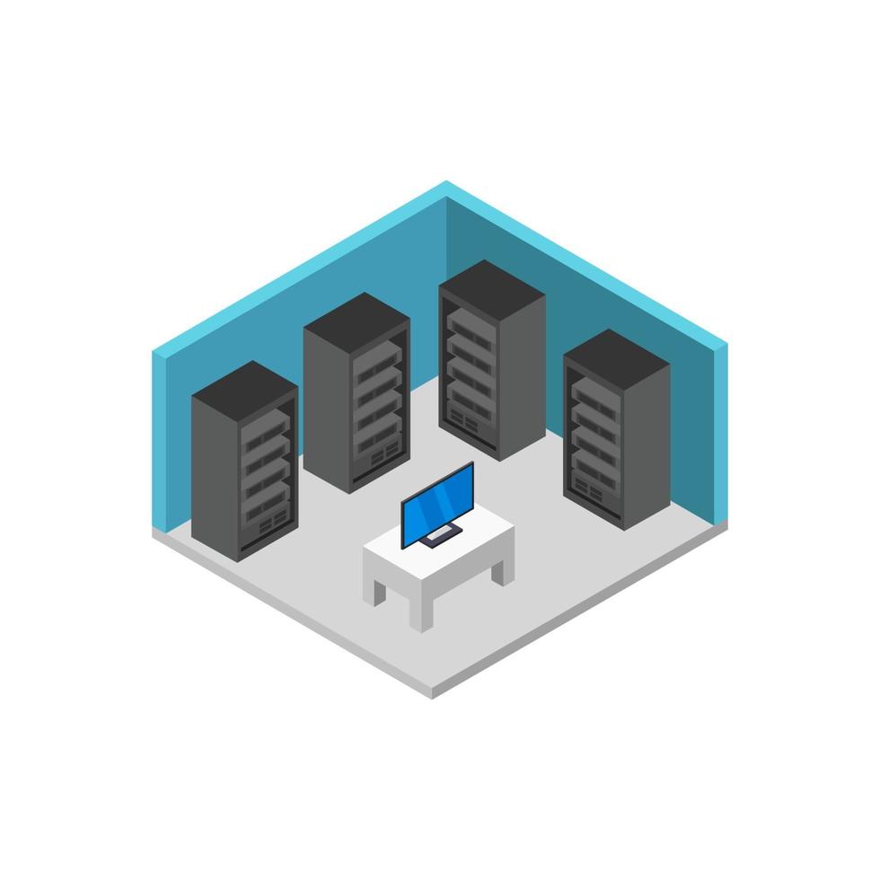 Isometric Server Room vector