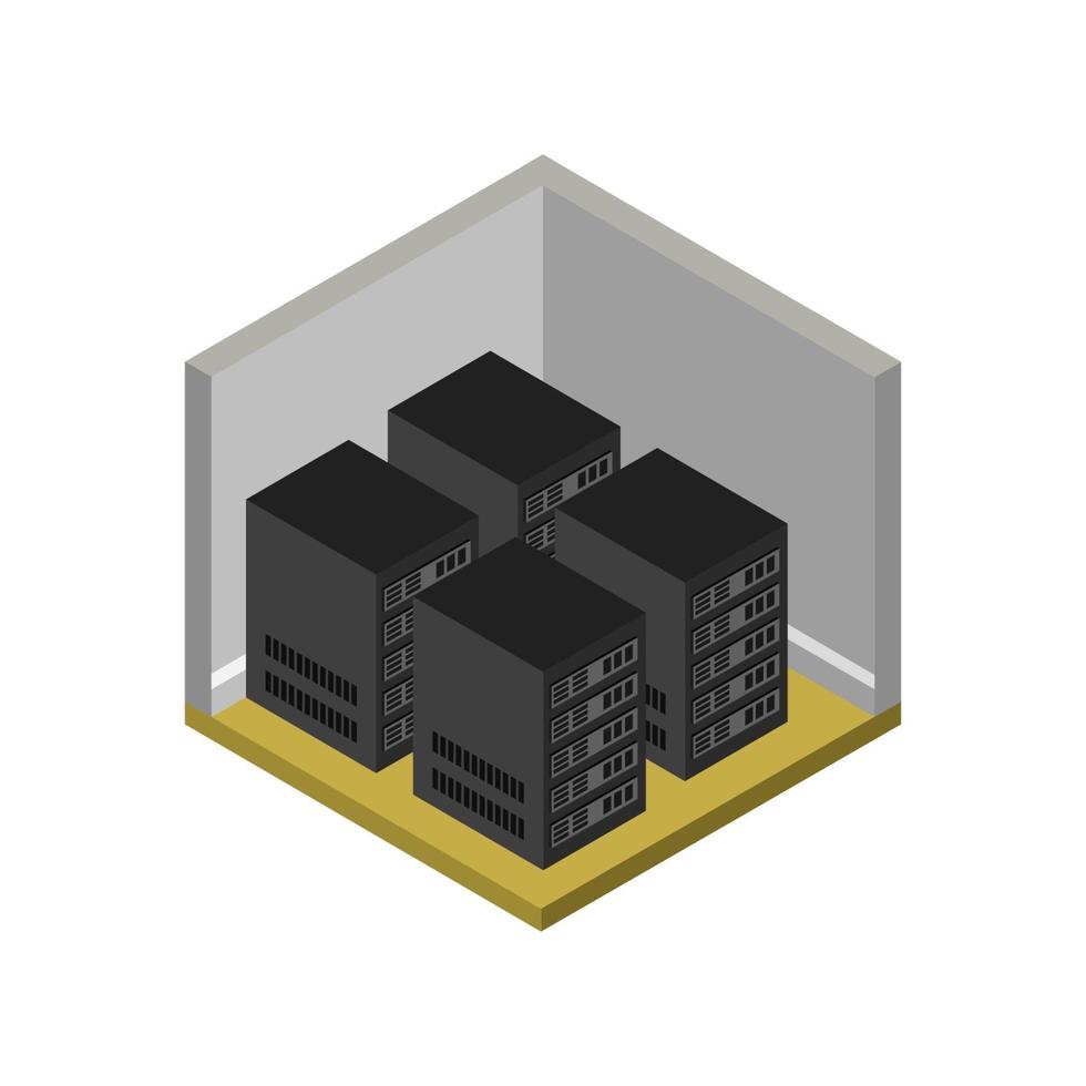 Isometric Server Room vector