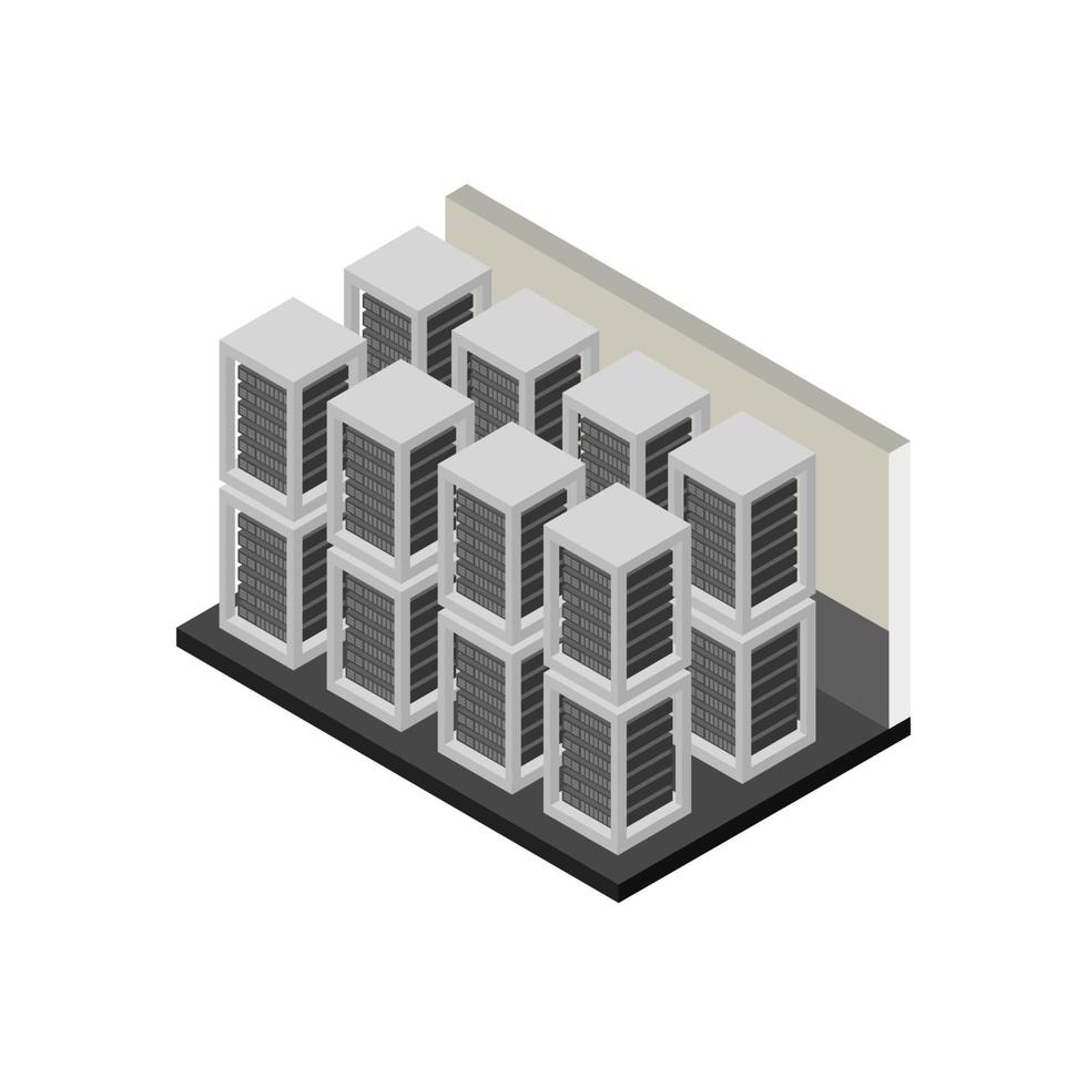 Isometric Server Room vector