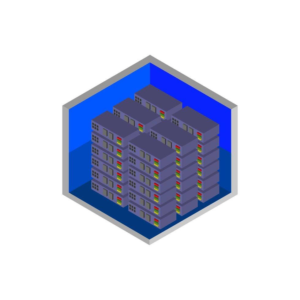 Isometric Server Room vector