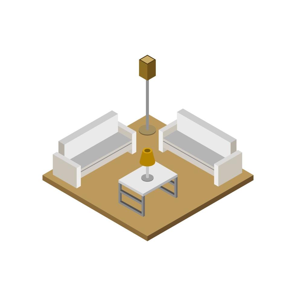 Isometric Lounge Room vector