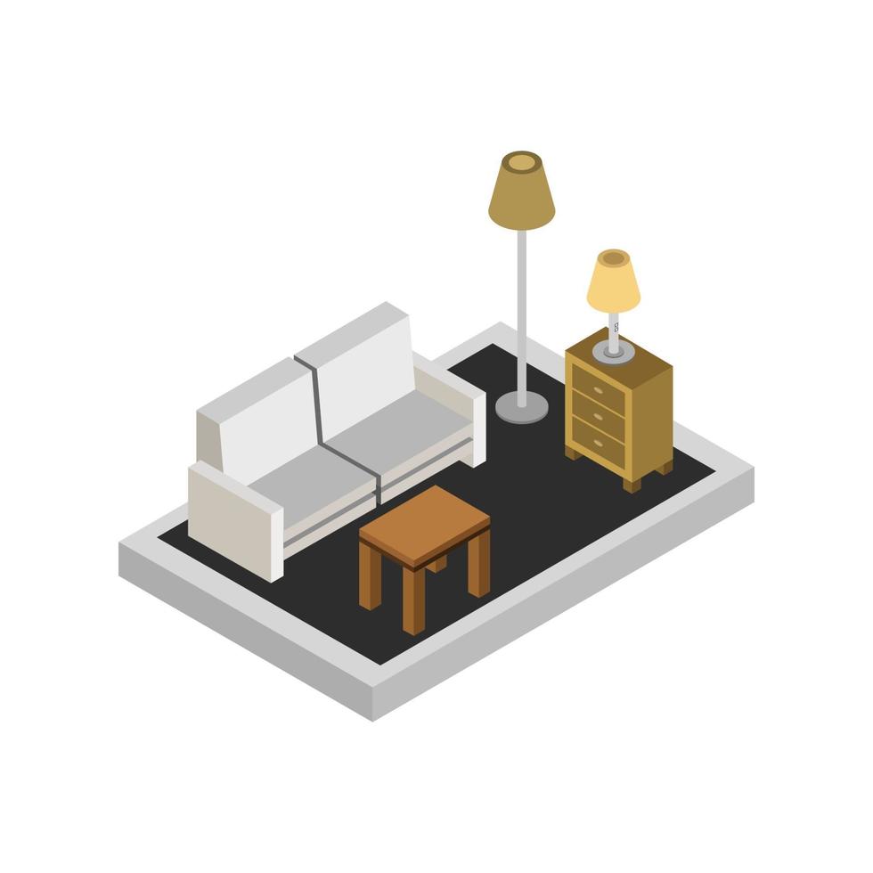 Isometric Lounge Room vector