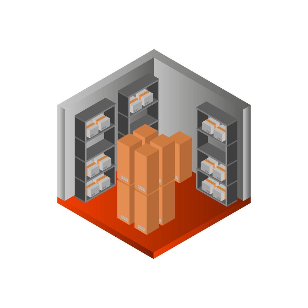 Isometric Warehouse Room vector