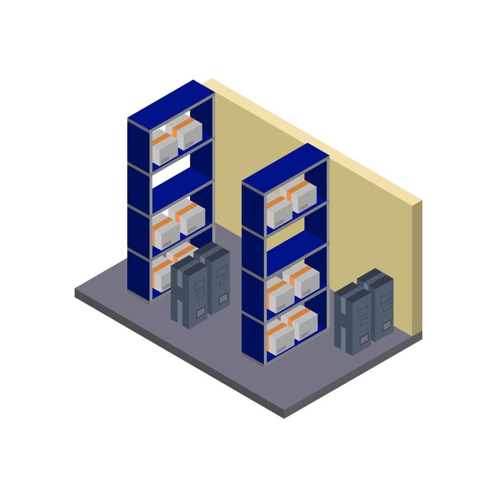 Isometric Warehouse Room vector