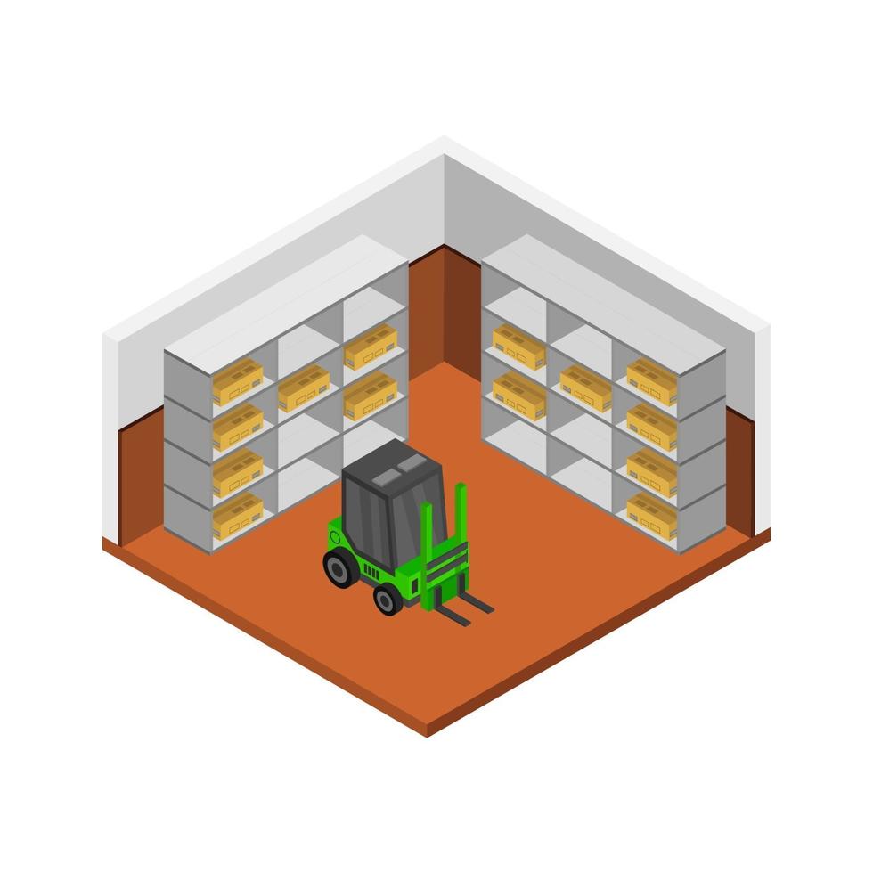 Isometric Warehouse Room vector