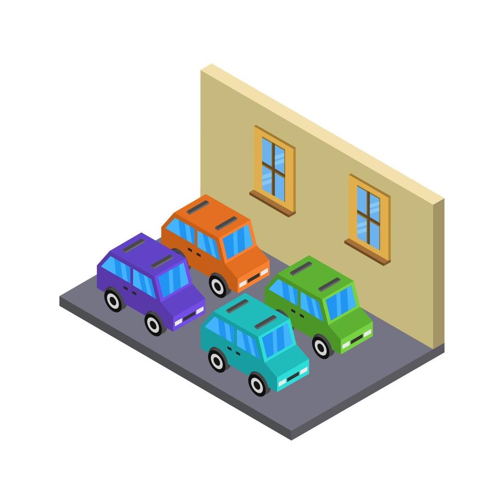 Isometric Garage On Background vector