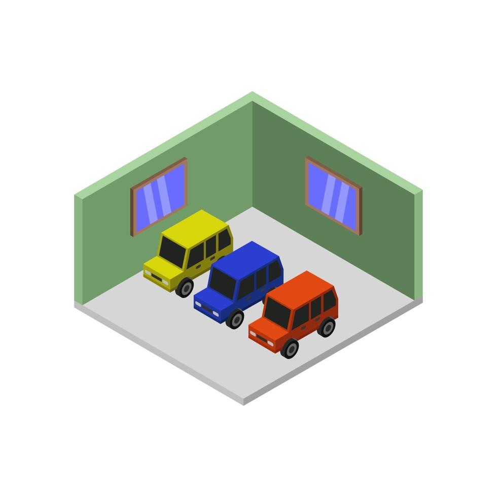 Isometric Garage On Background vector