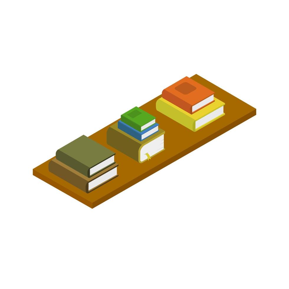 Isometric Book Shelf vector