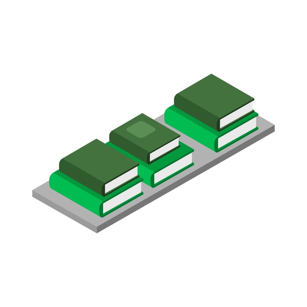 Isometric Book Shelf vector