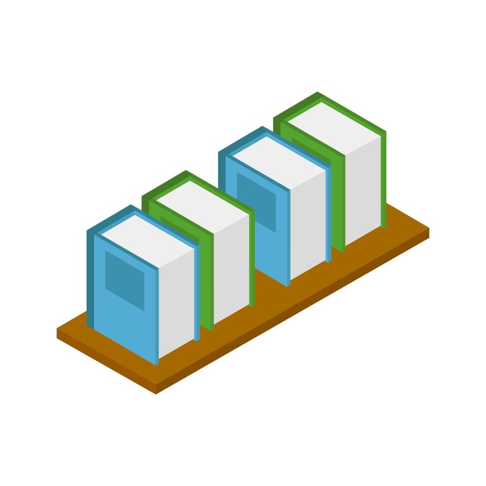 Isometric Book Shelf vector
