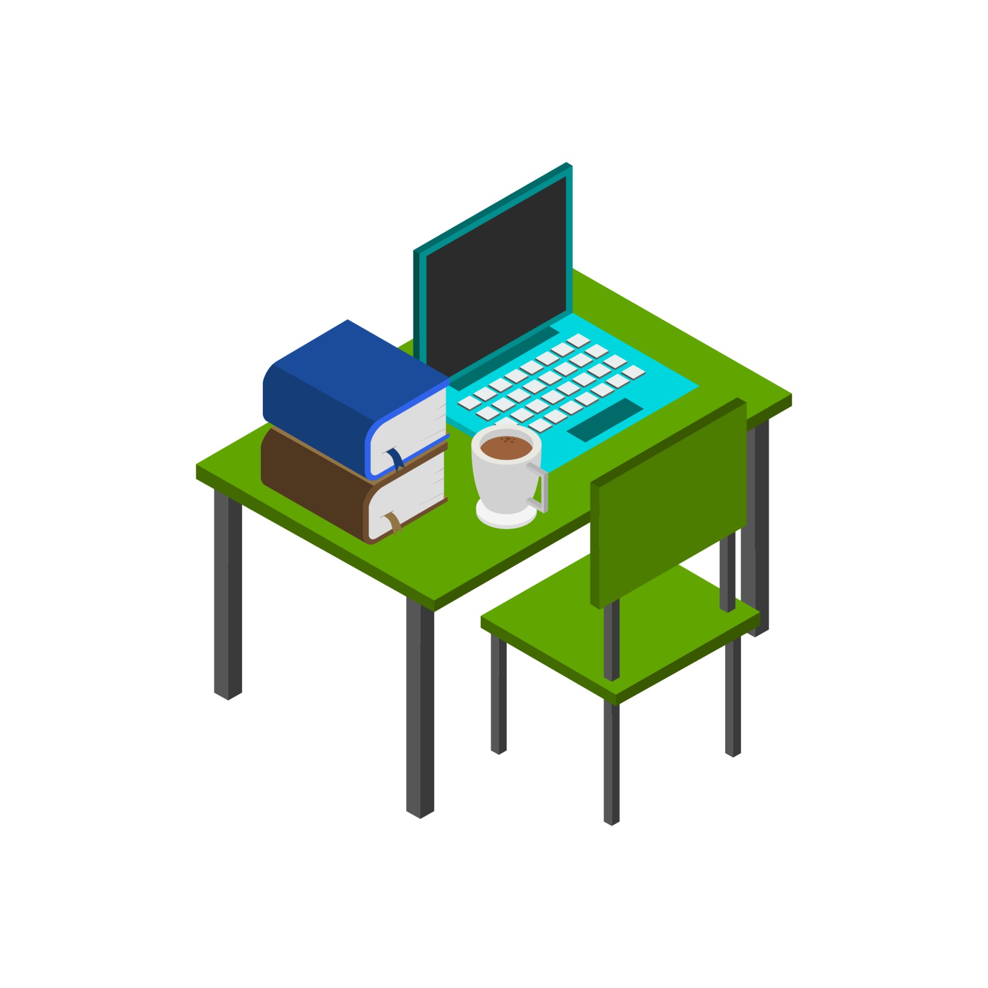 Studying Online Isometric 2286877 Vector Art at Vecteezy