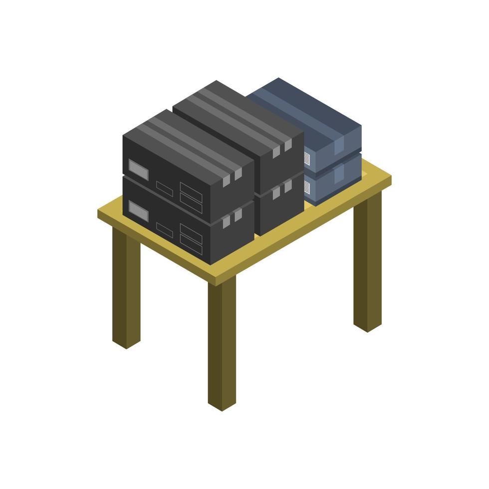 Boxes On Isometric Table vector