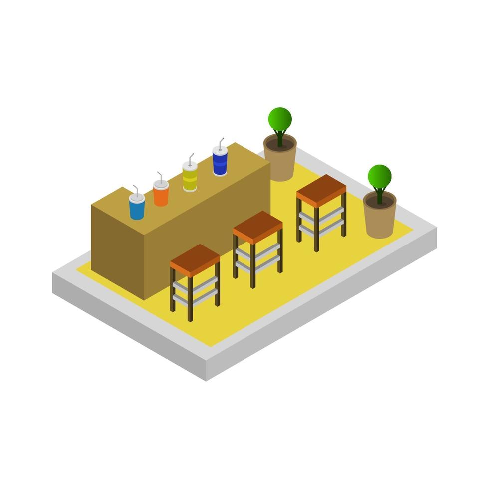 isometric bar room on background vector