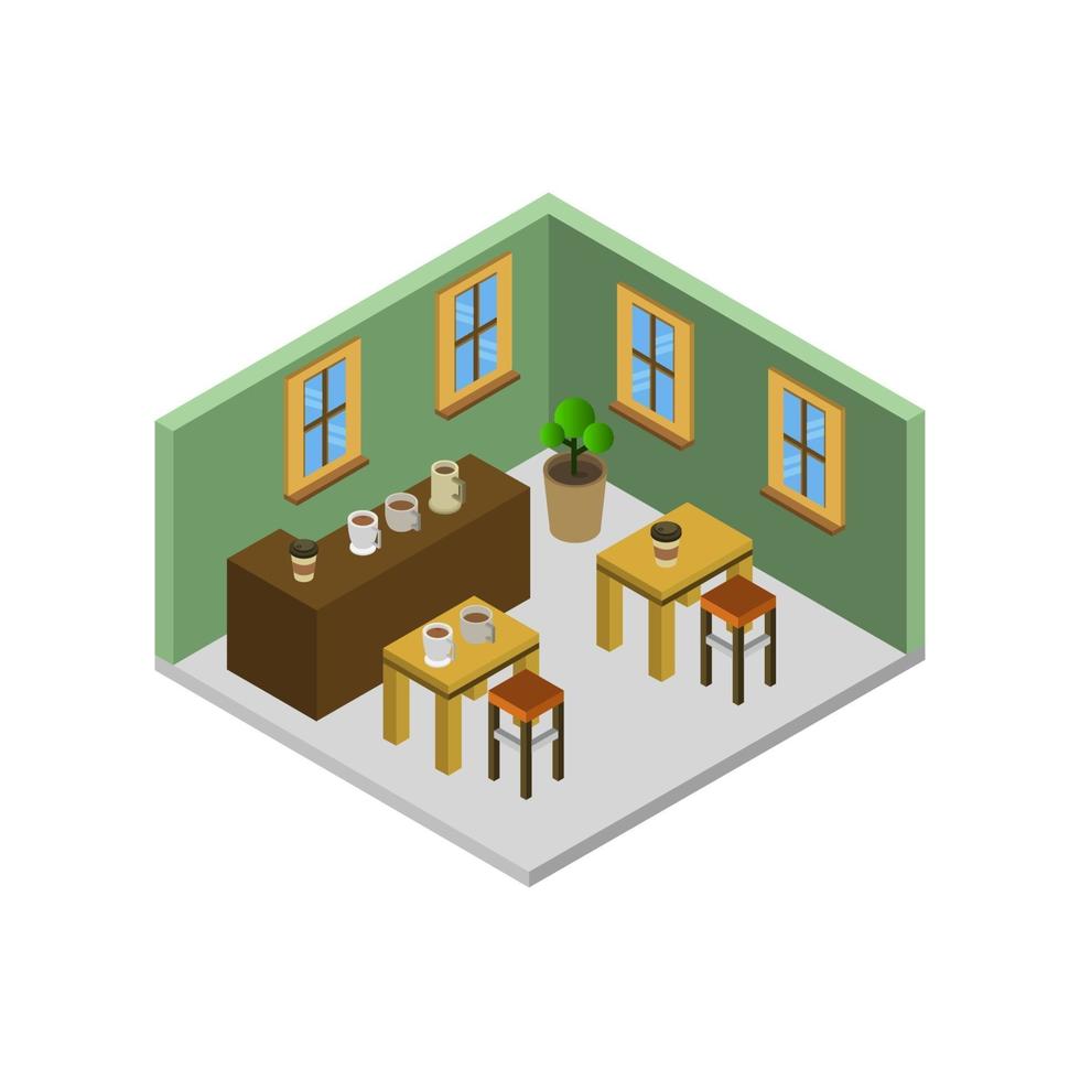 isometric bar room on background vector