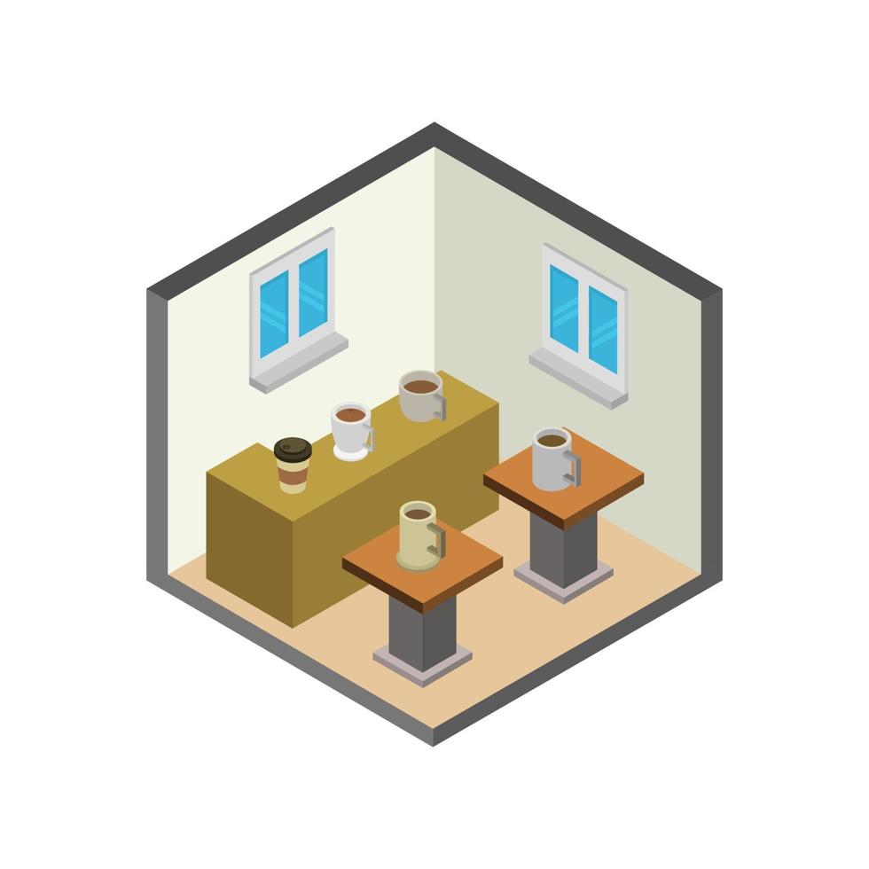 isometric bar room on background vector