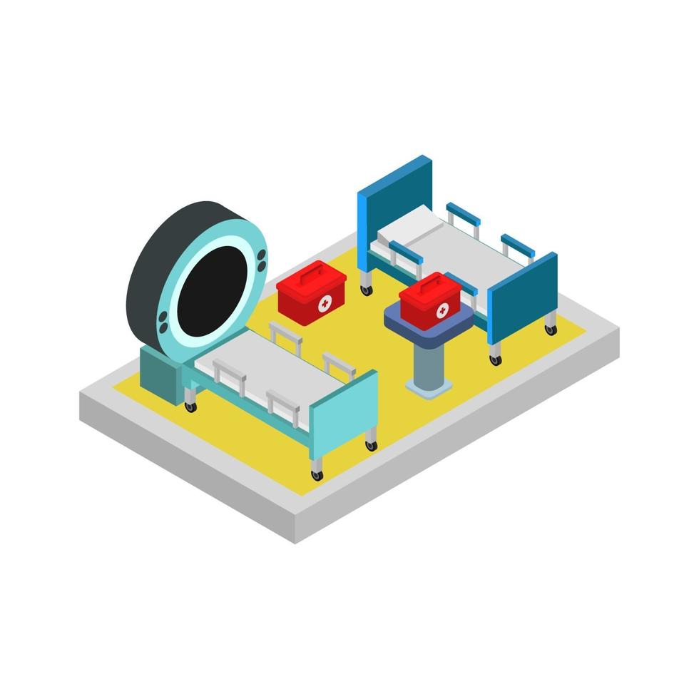 Isometric Hospital Room vector