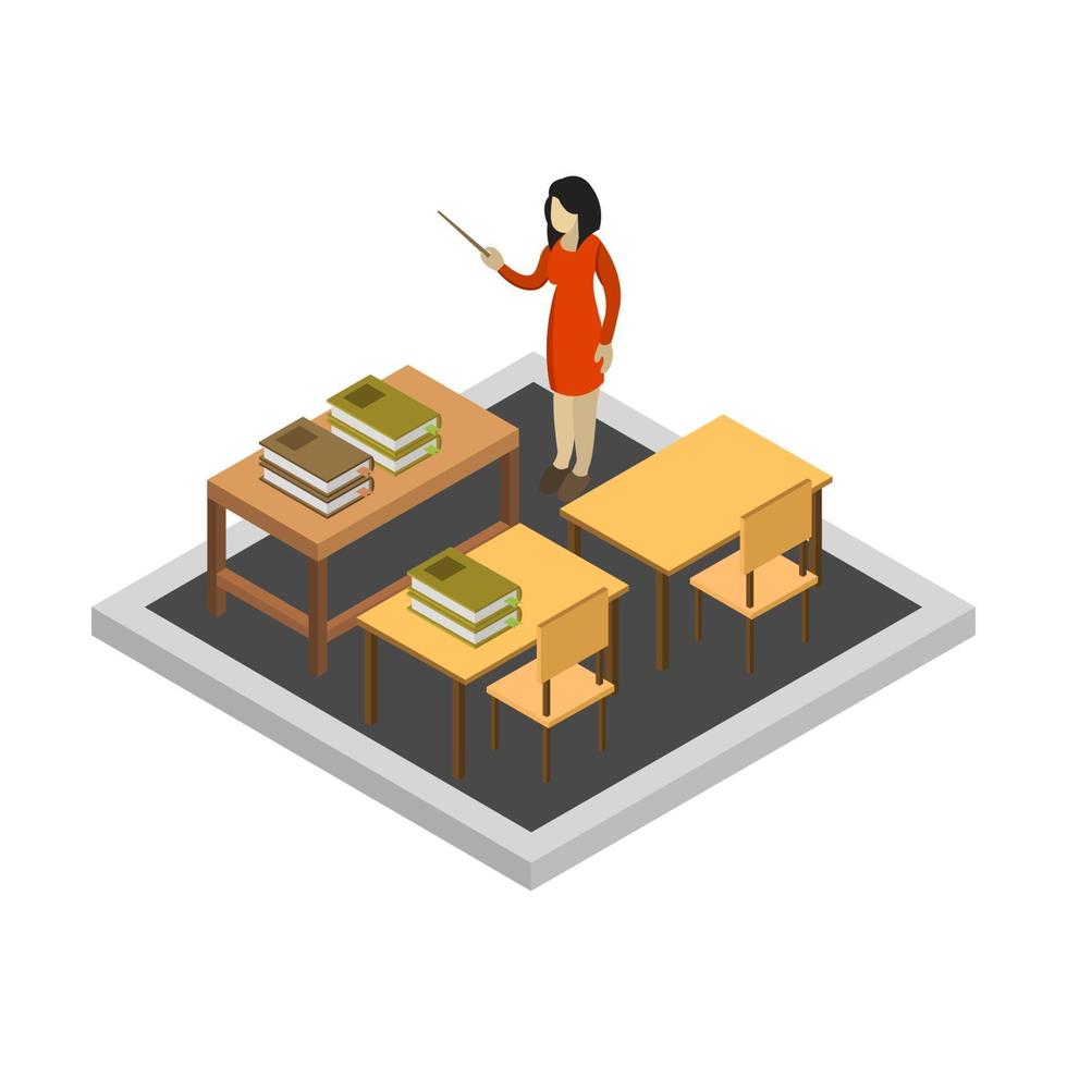 Isometric School Room vector