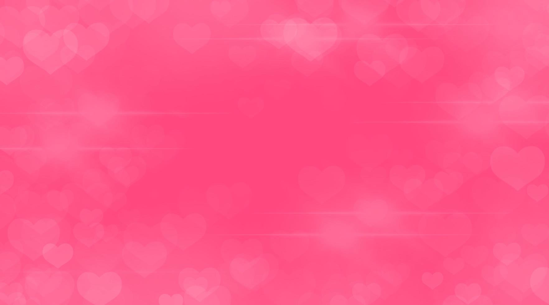 Valentine's Day abstract with bokeh heart shapes on a pink background photo