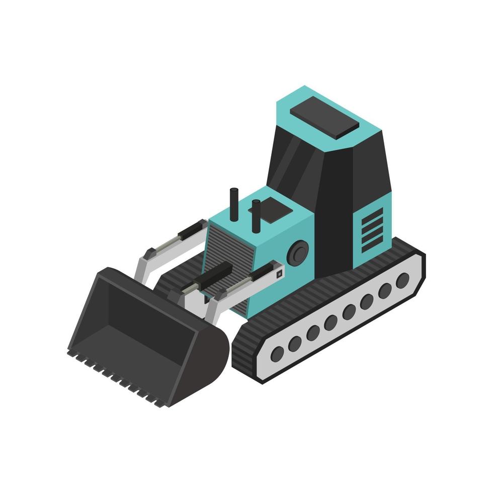 Isometric Excavator On Background vector