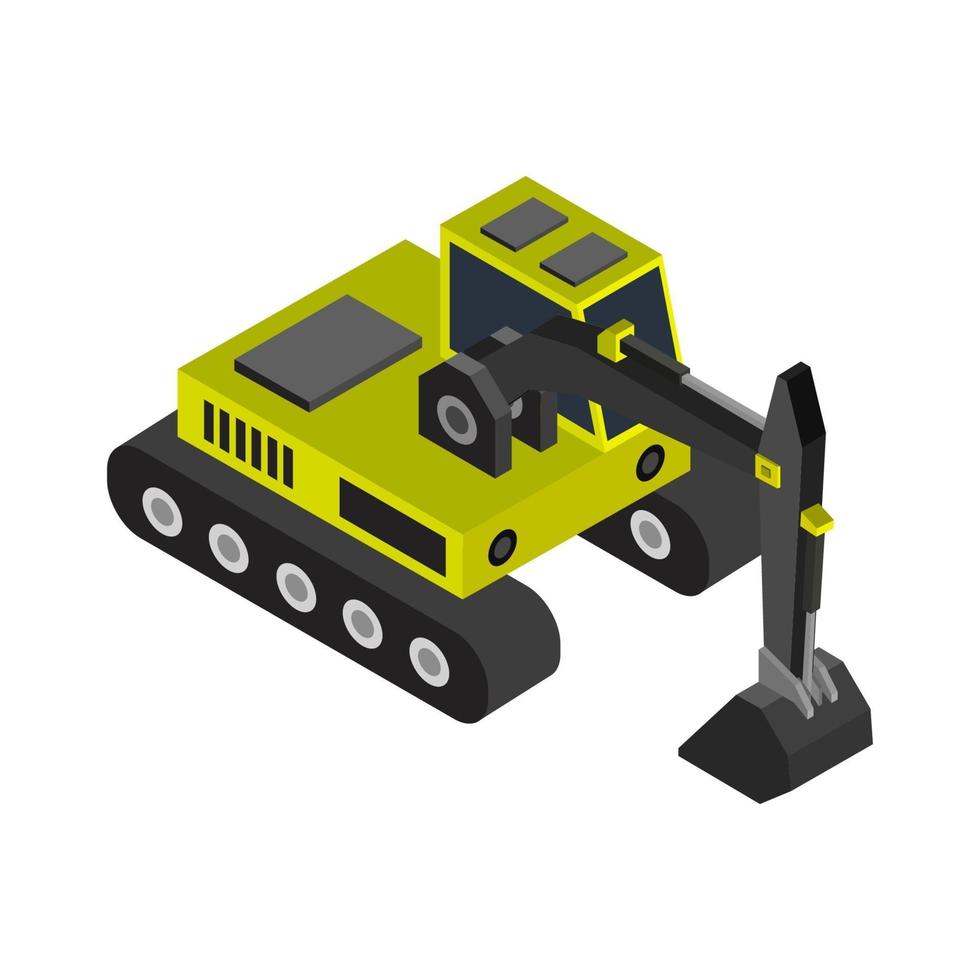 Isometric Excavator On Background vector