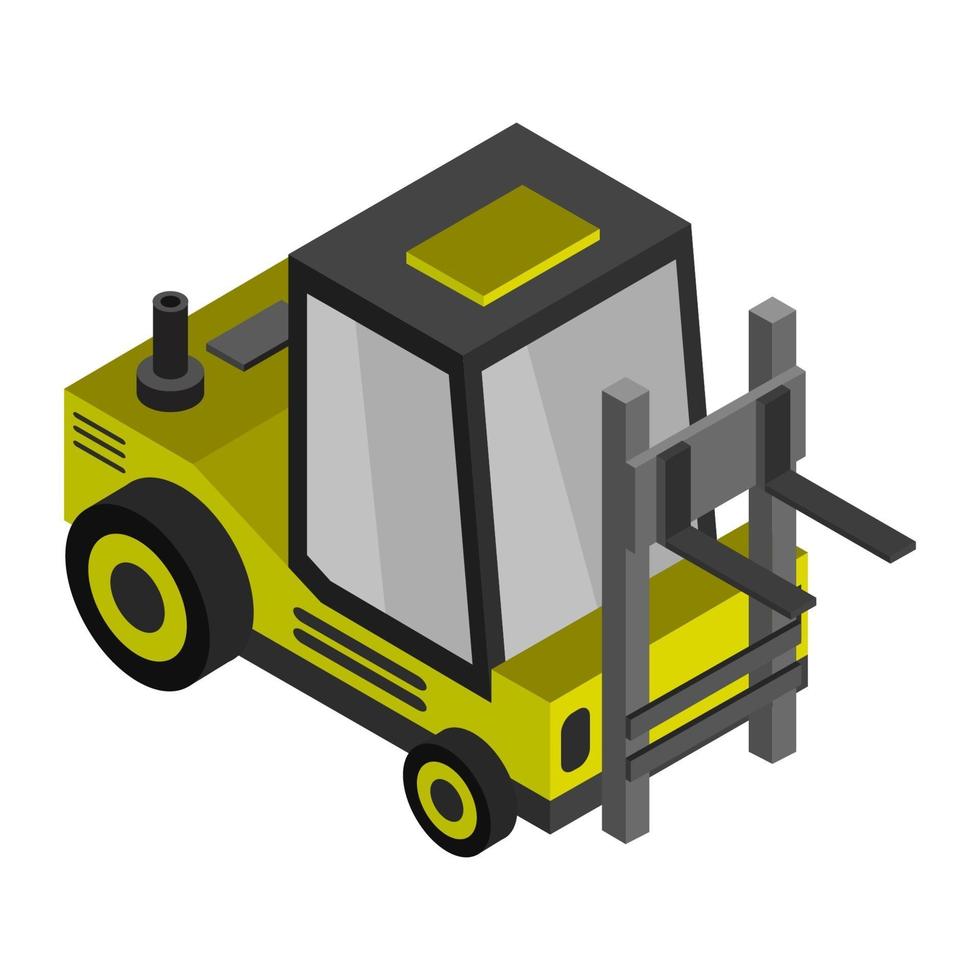 Isometric Forklift On Background vector