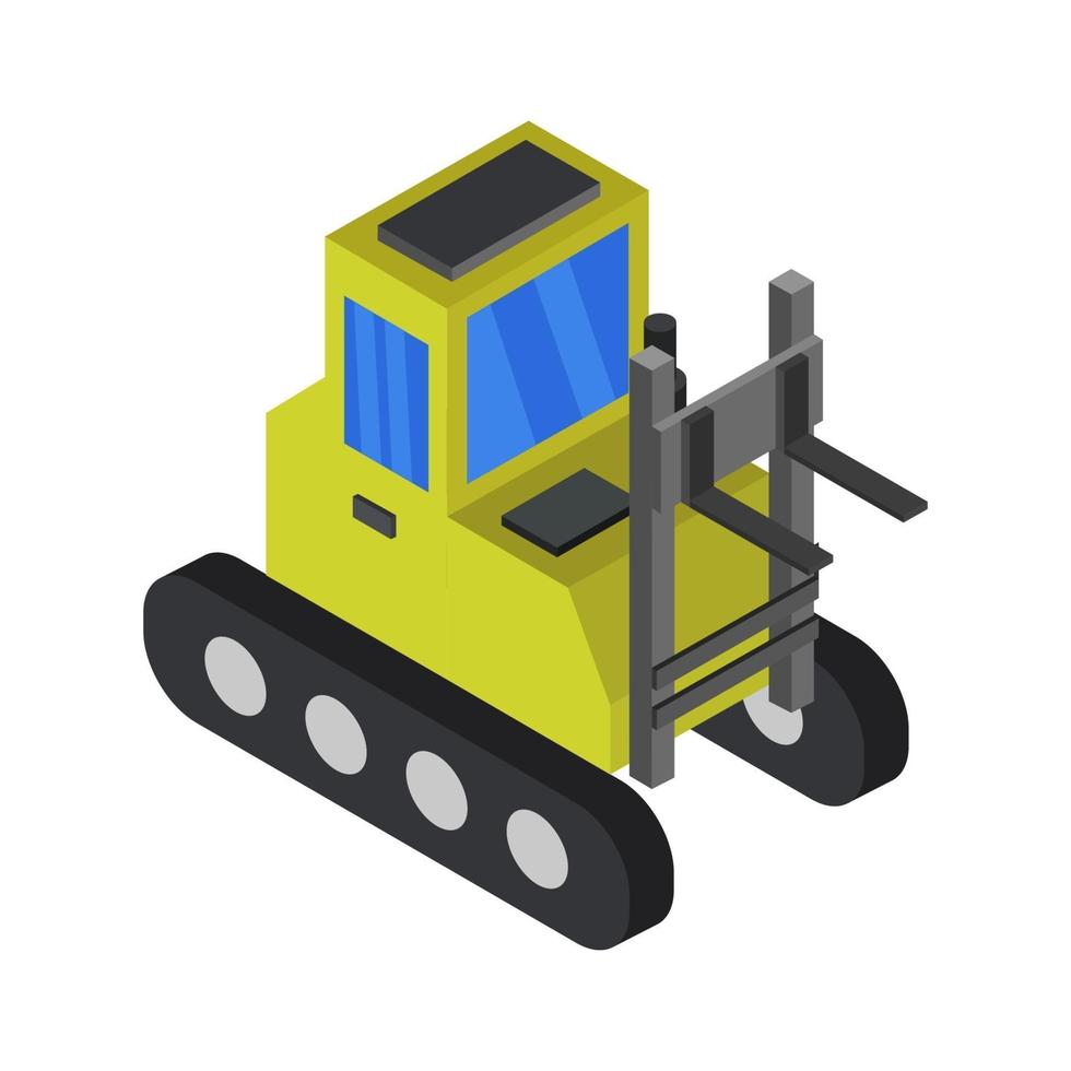 Isometric Forklift On Background vector