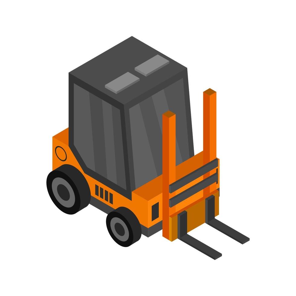 Isometric Forklift On Background vector