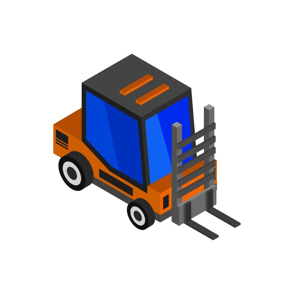 Isometric Forklift On Background vector