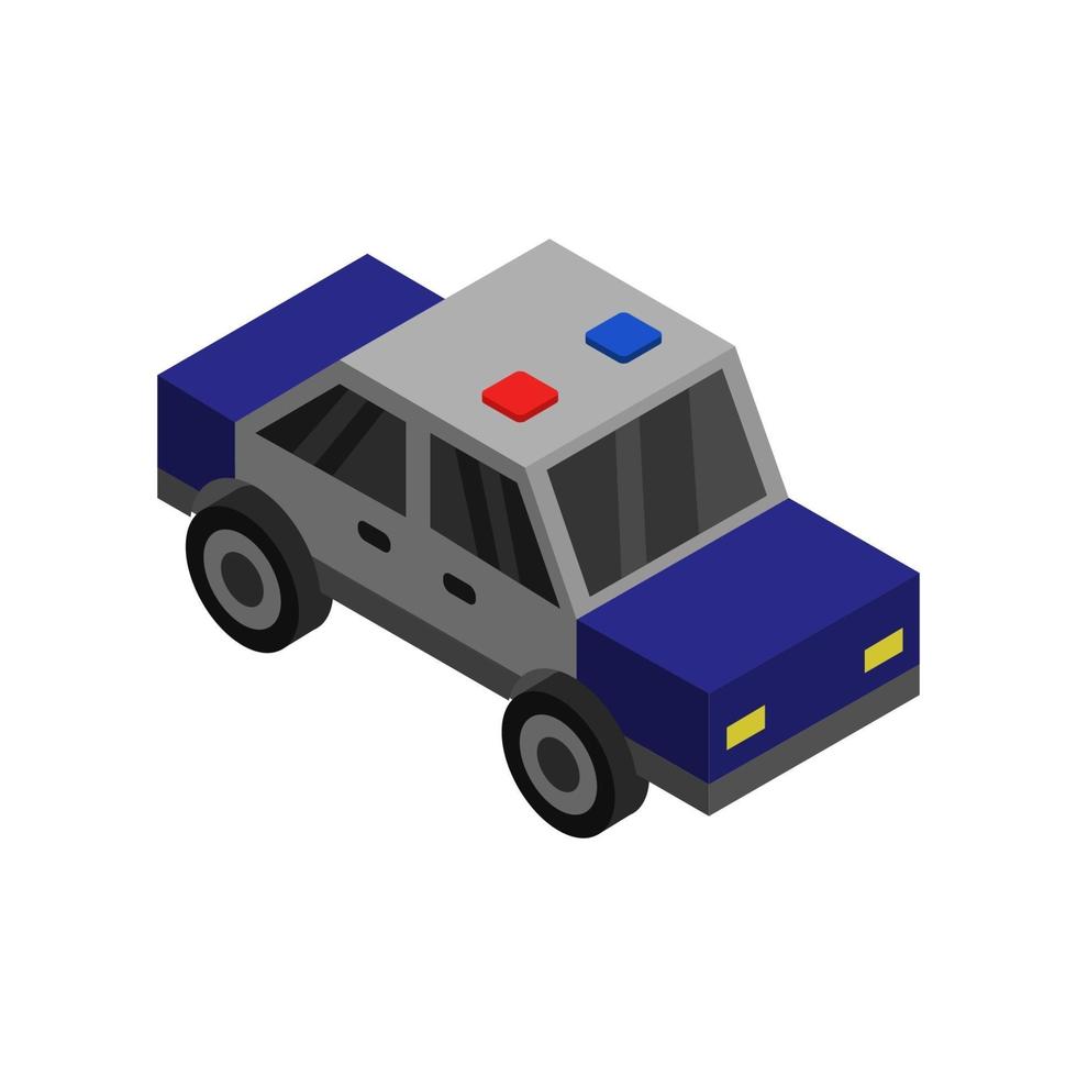 Isometric Police Car On Background vector