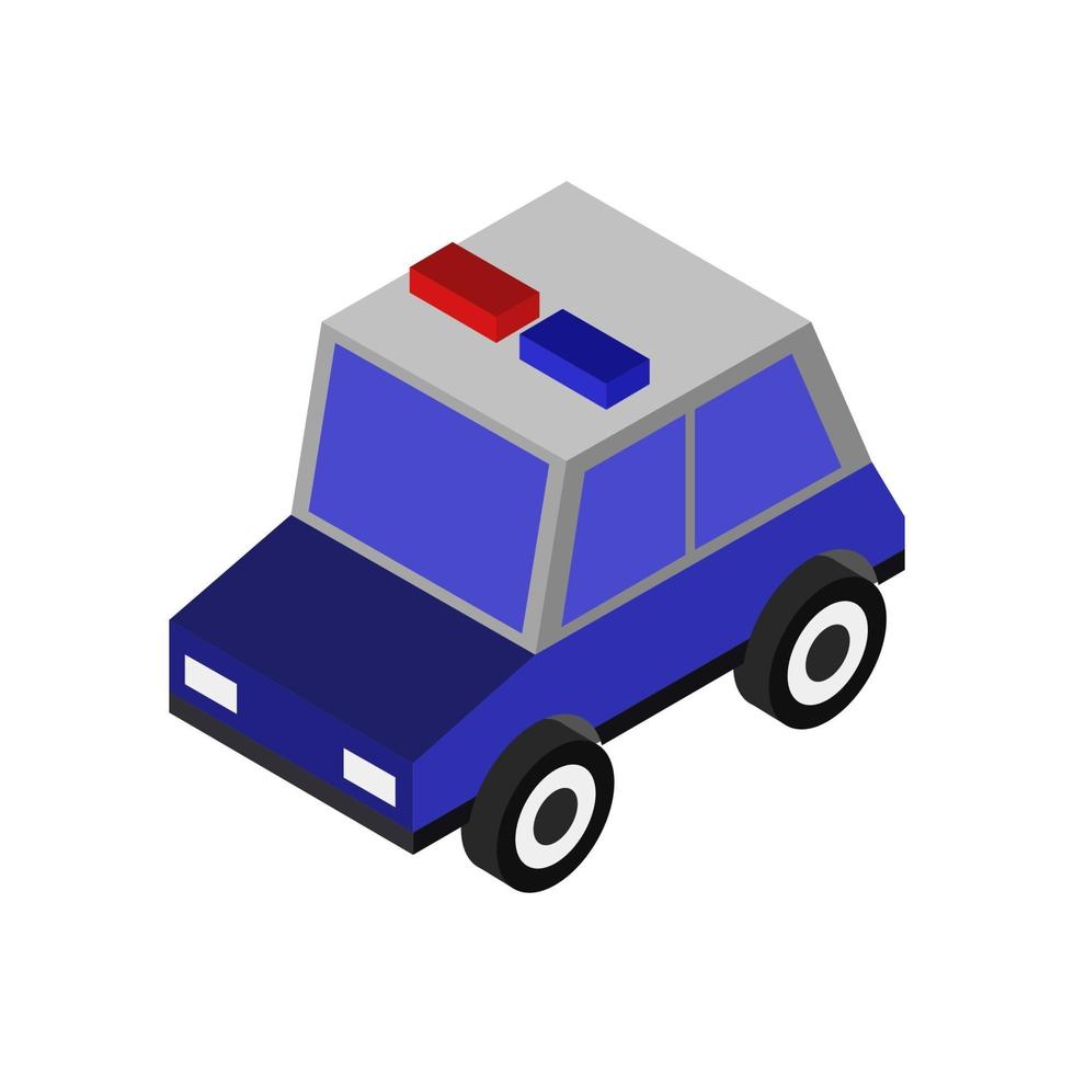 Isometric Police Car On Background vector