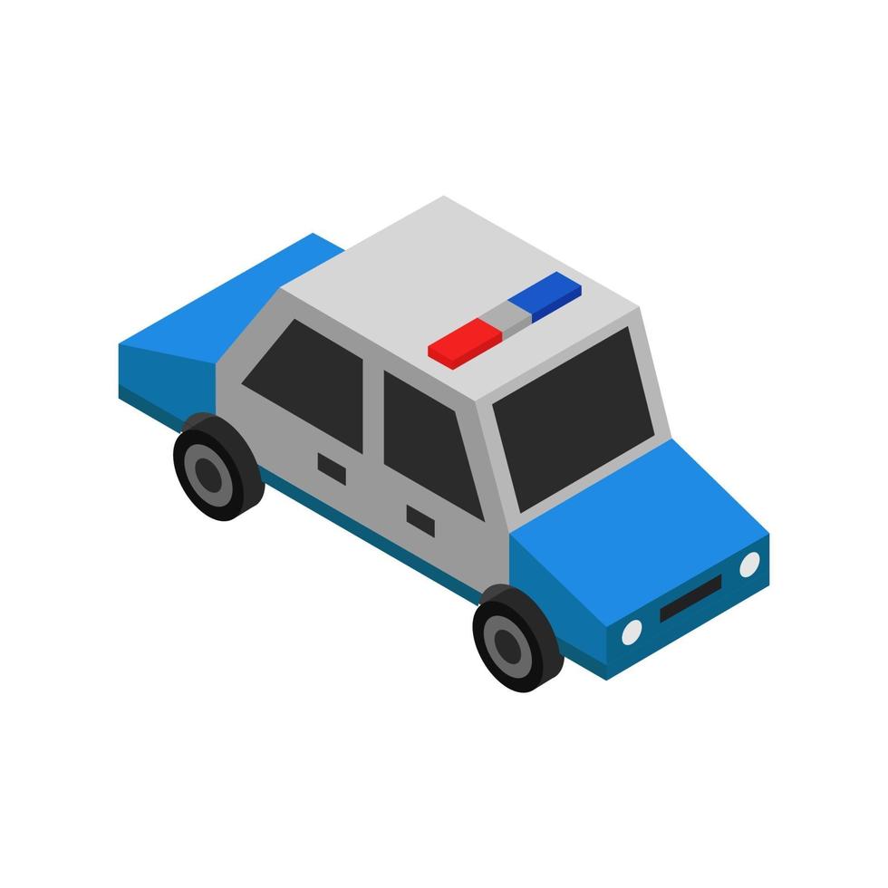 Isometric Police Car On Background vector