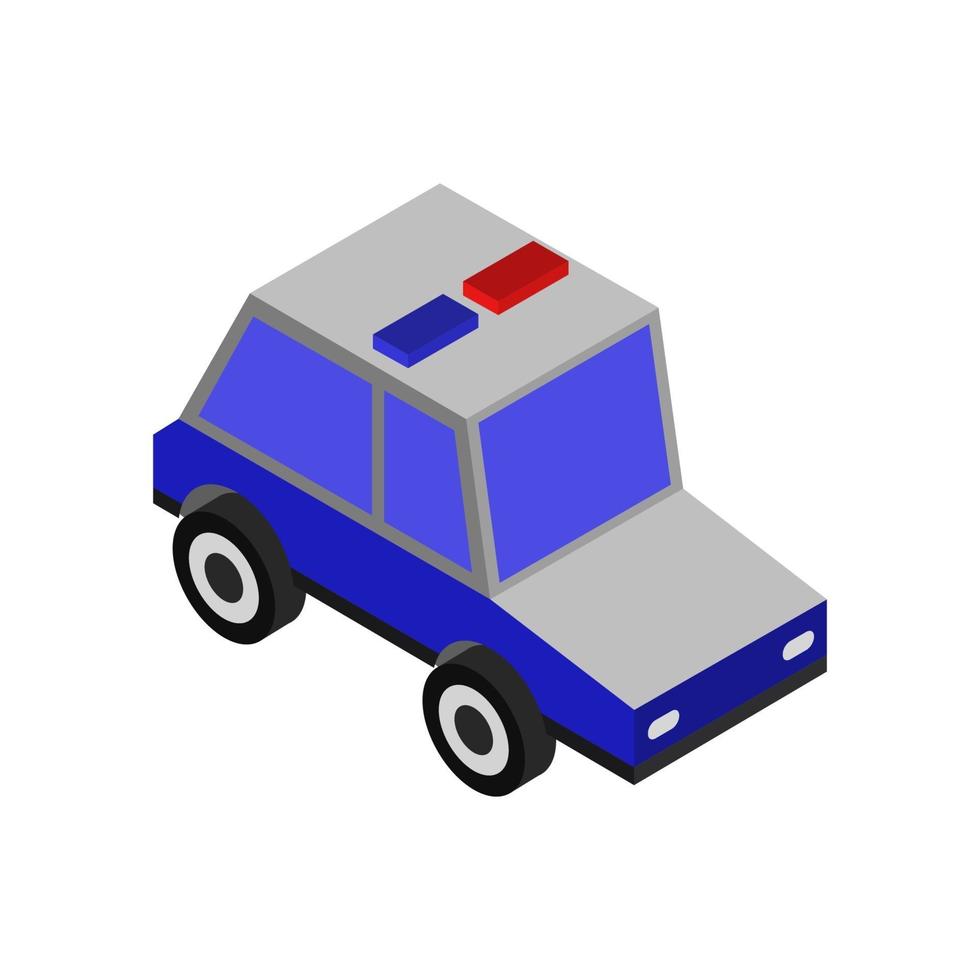 Isometric Police Car On Background vector