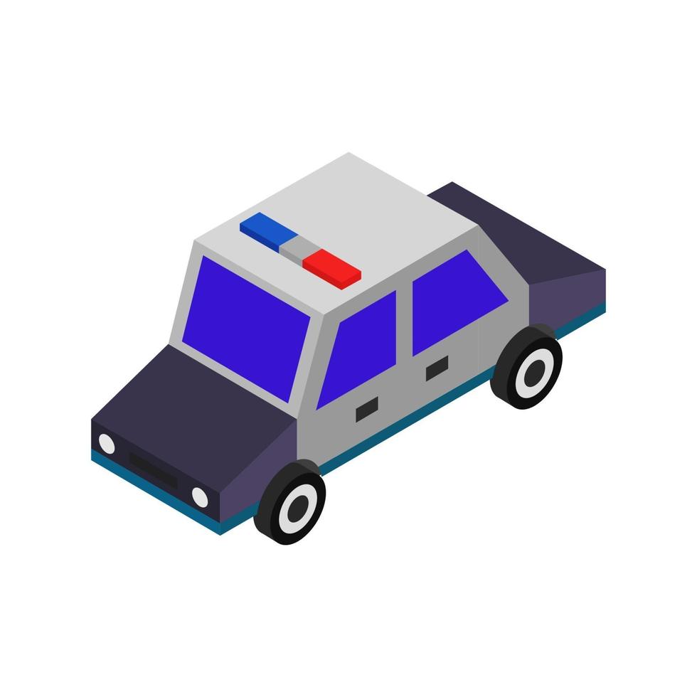 Isometric Police Car On Background vector