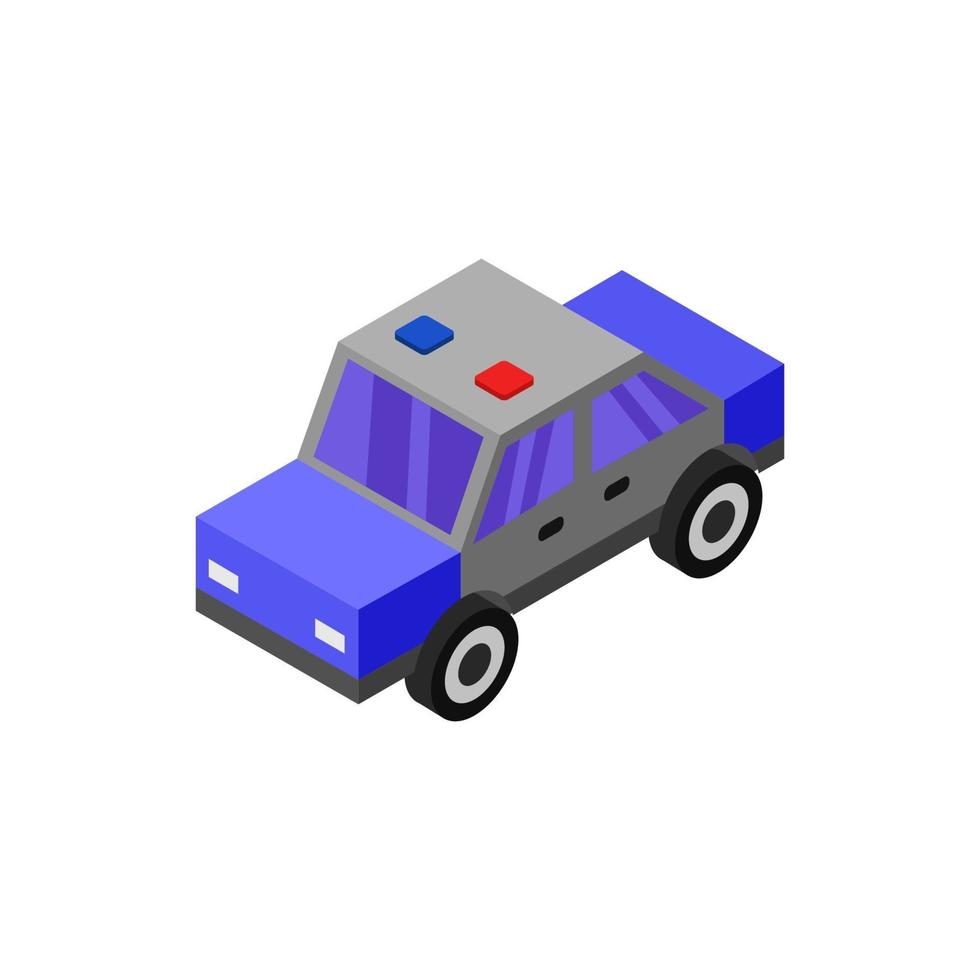 Isometric Police Car On Background vector