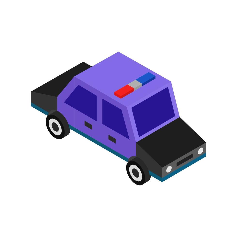 Isometric Police Car On Background vector