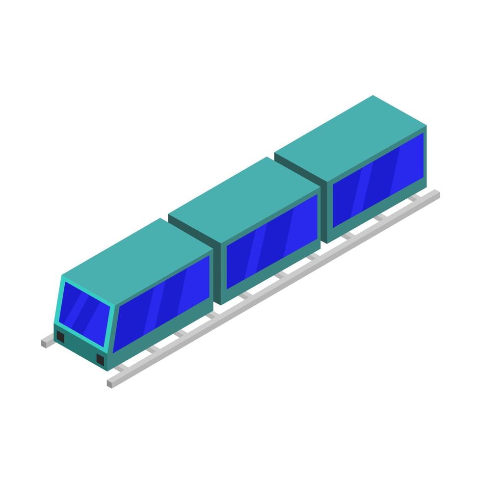 Isometric Train On White Background vector