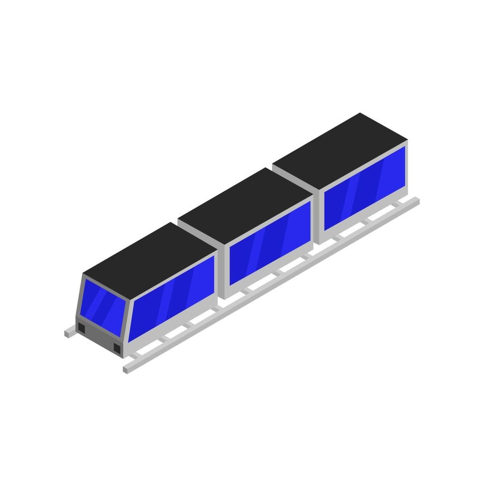 Isometric Train On White Background vector
