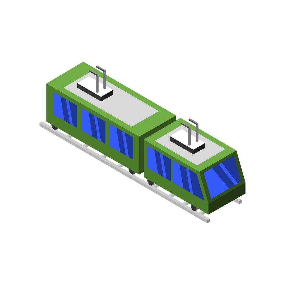 Isometric Train On White Background vector