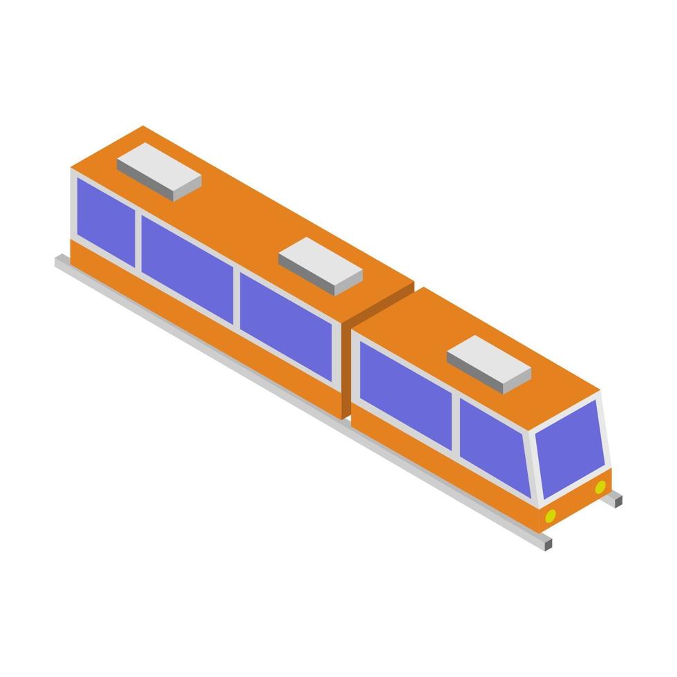Isometric Train On White Background vector