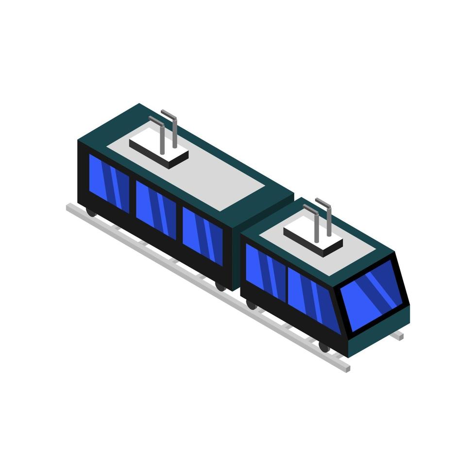 Isometric Train On White Background vector