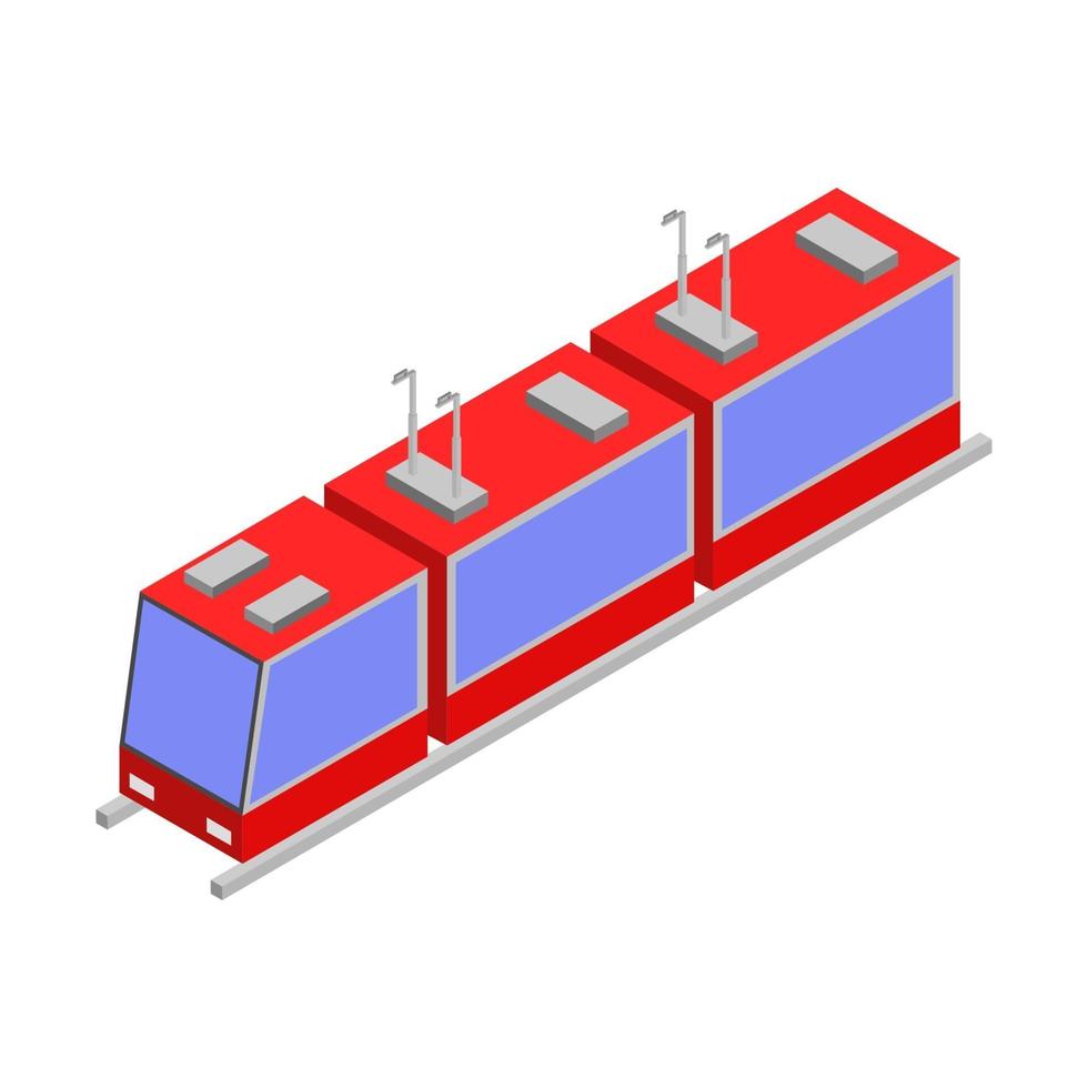 Isometric Train On White Background vector