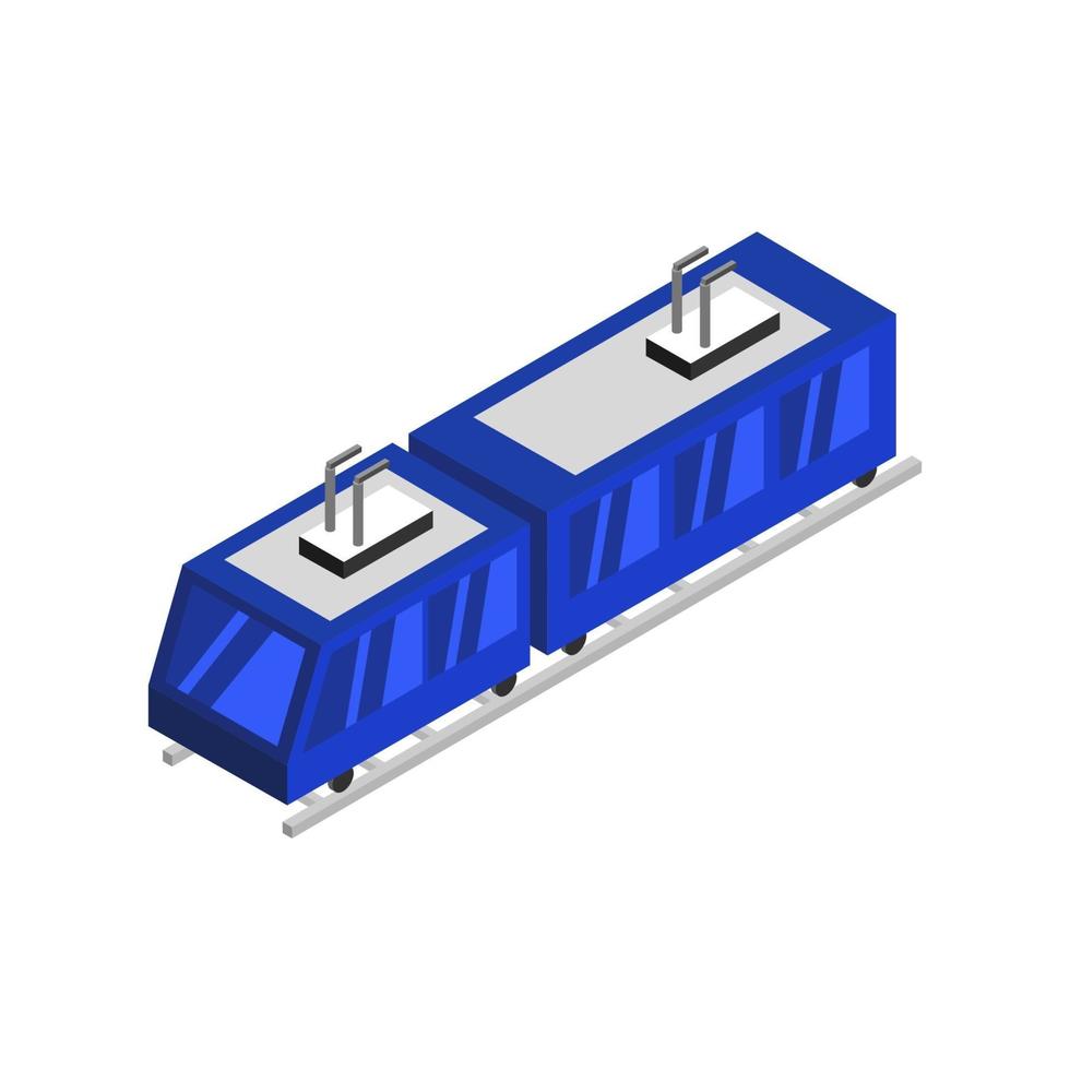 Isometric Train On White Background vector