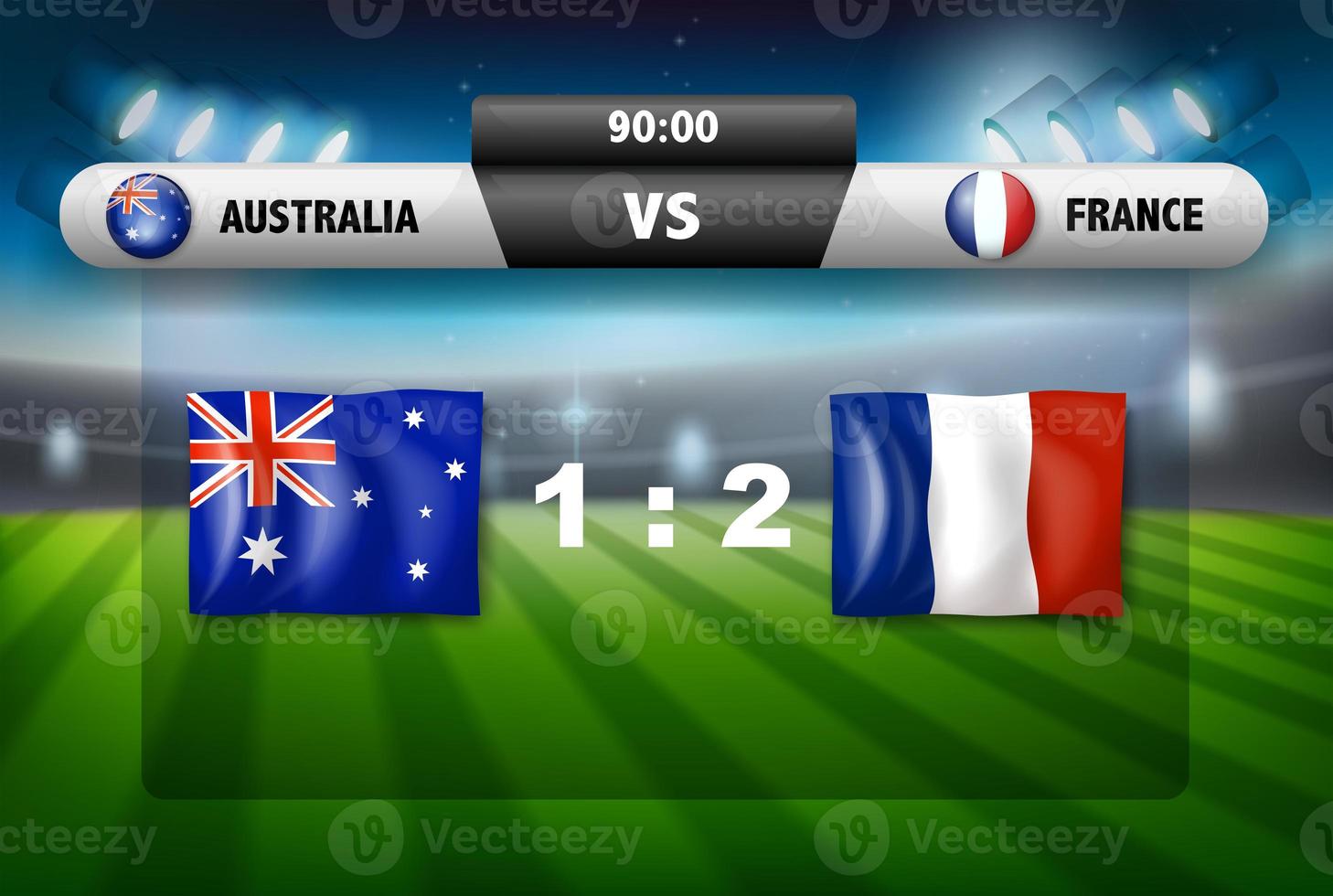 Australia VS France scoreboard photo