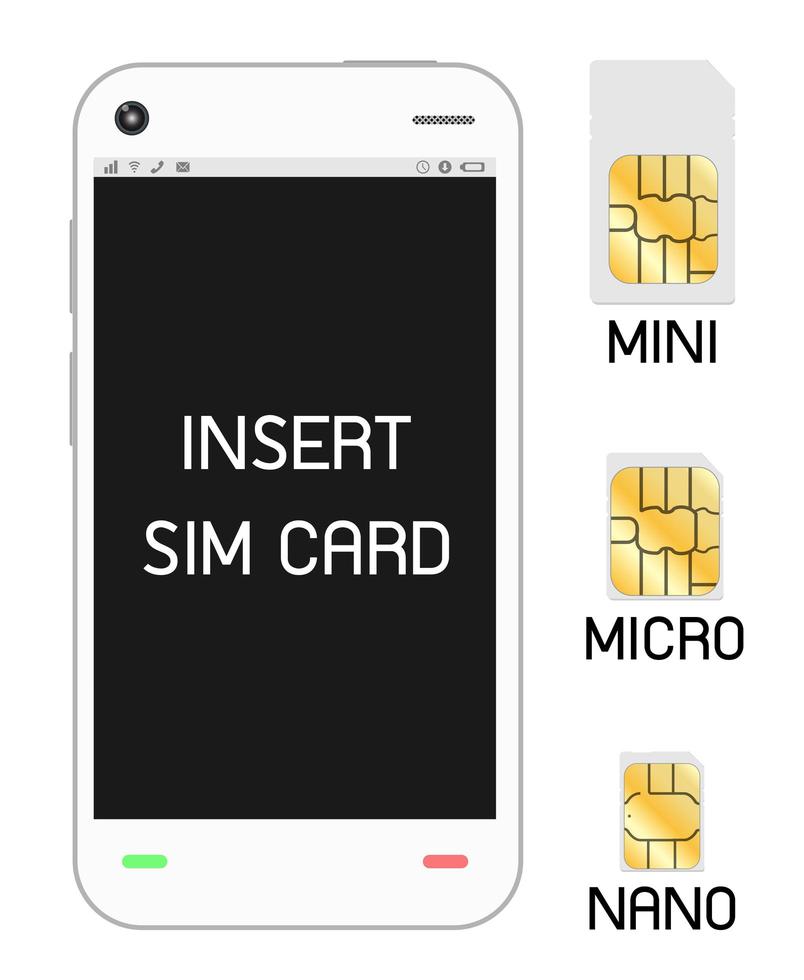 teléfono inteligente con tarjeta sim vector