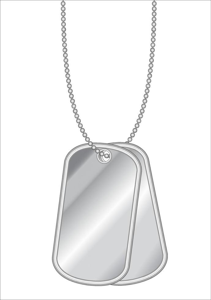 hanging stainless steel dog tag vector on a white background