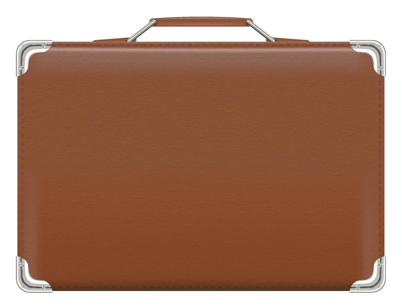 classic brown travel suitcase bag on a white background vector