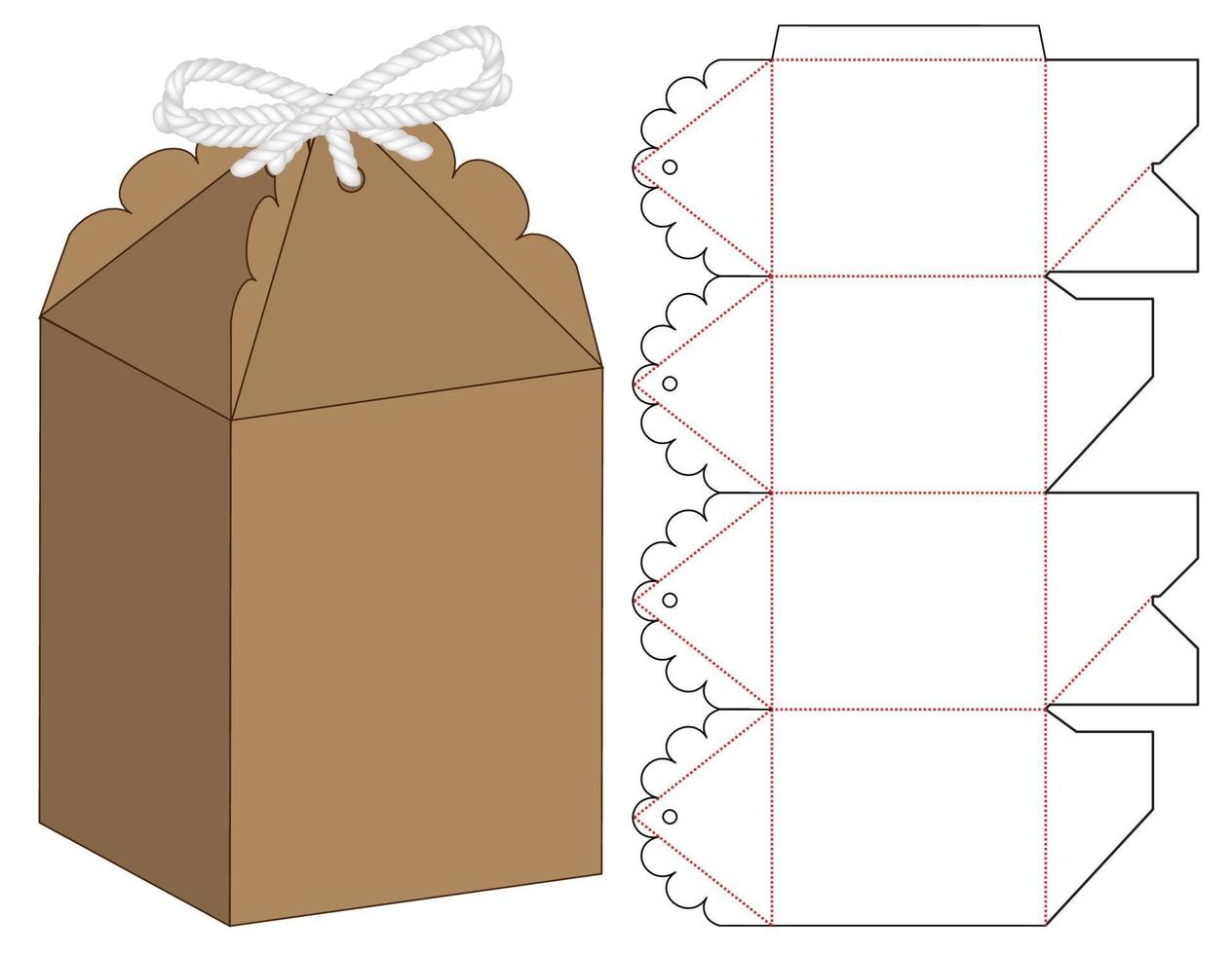 Box packaging die cut template design. 3d mock-up vector