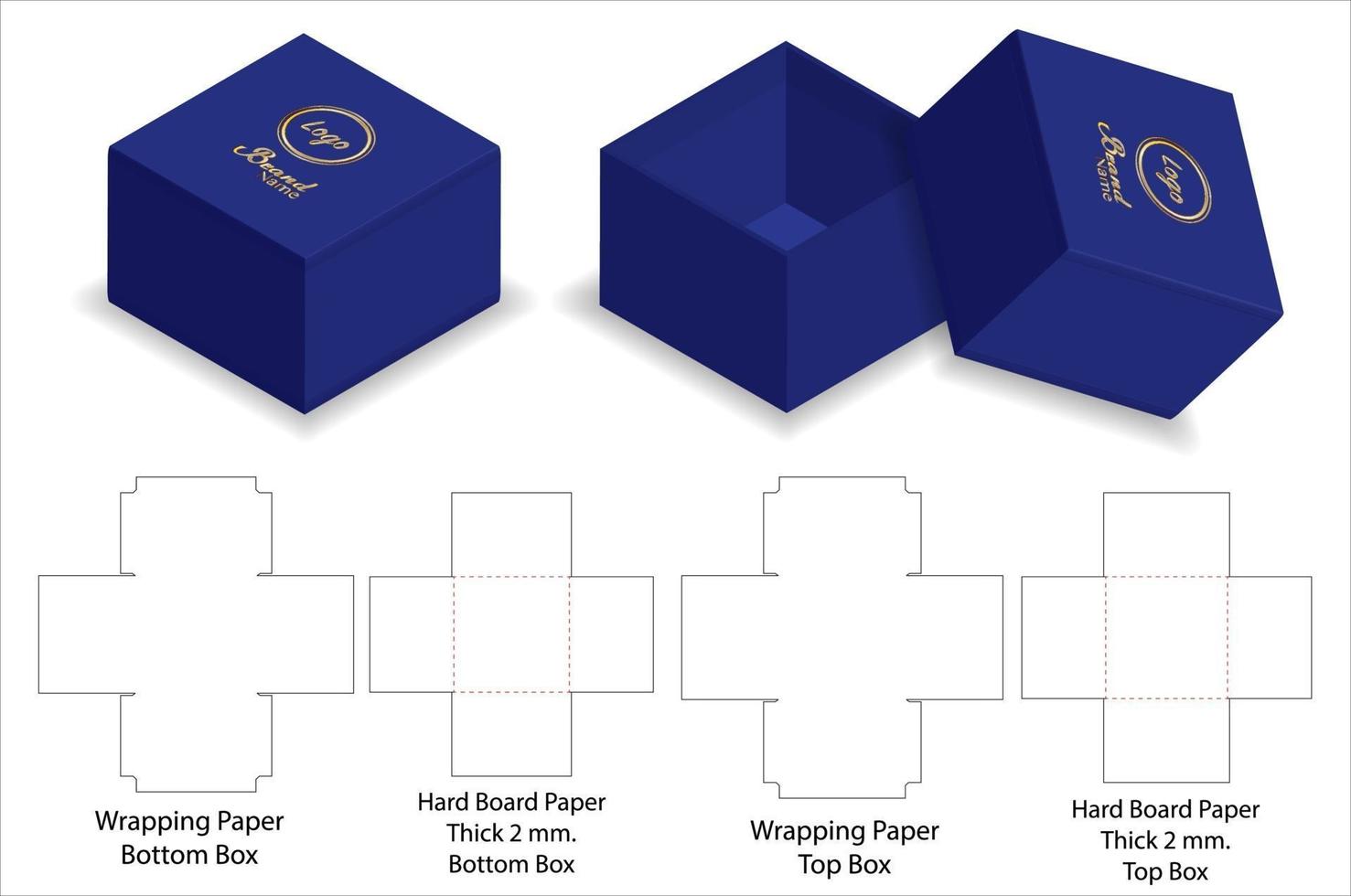 Box packaging die cut template design. 3d mock-up vector