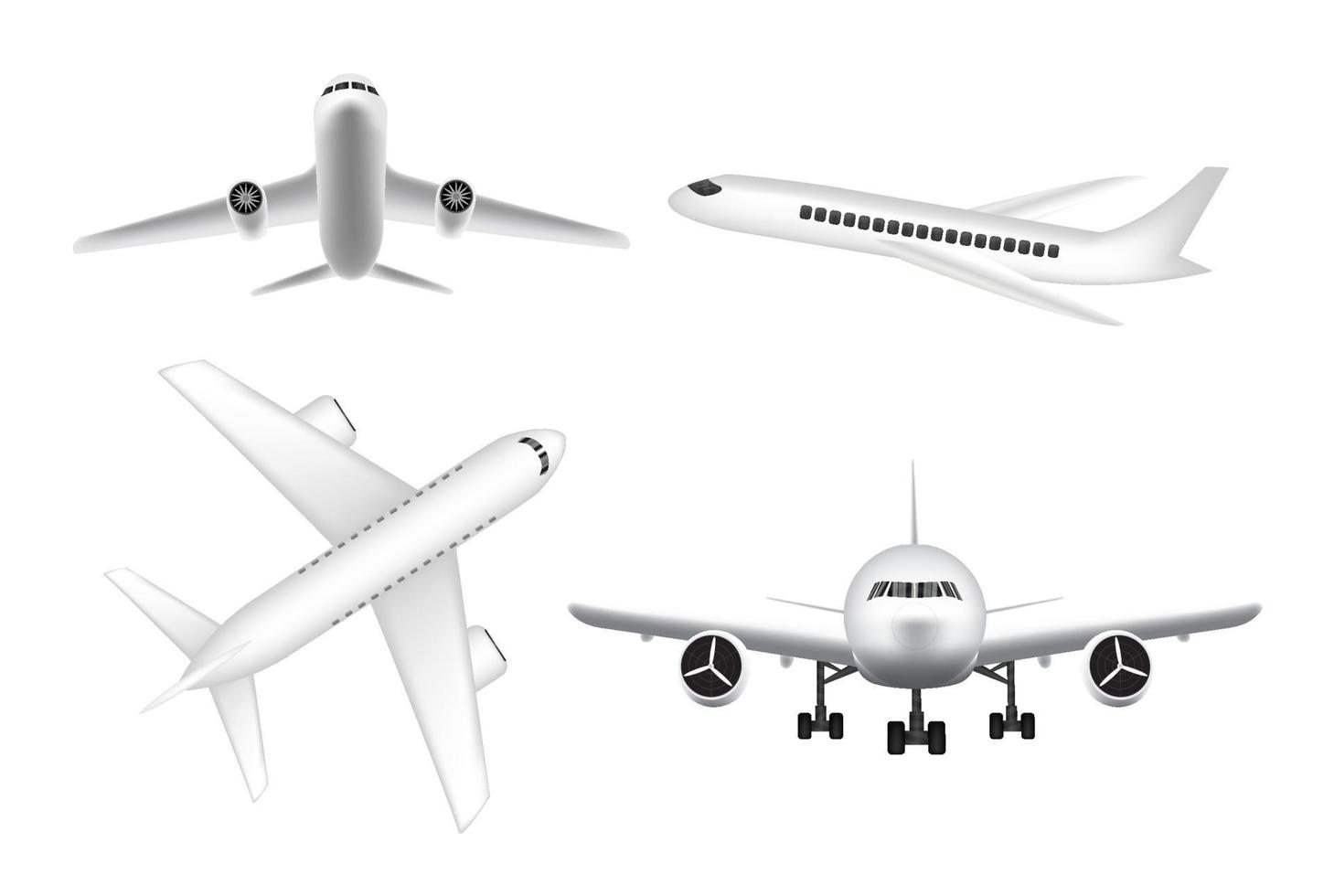 white air plane flying on white background vector